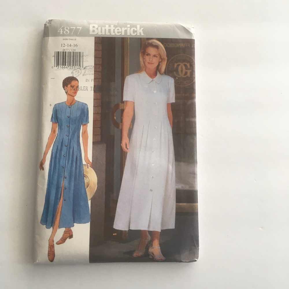 Butterick Sewing Pattern  #4877  Size 12-14-16 $10/1 Pattern $24/3 Patterns